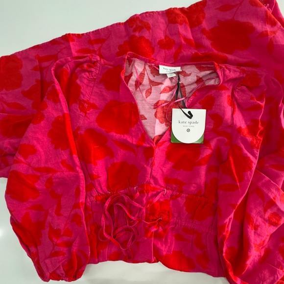 SALE! NWT Classic Rose Linen Long Sleeve Maxi Dress-kate spade new york x Target - Picture 8 of 10